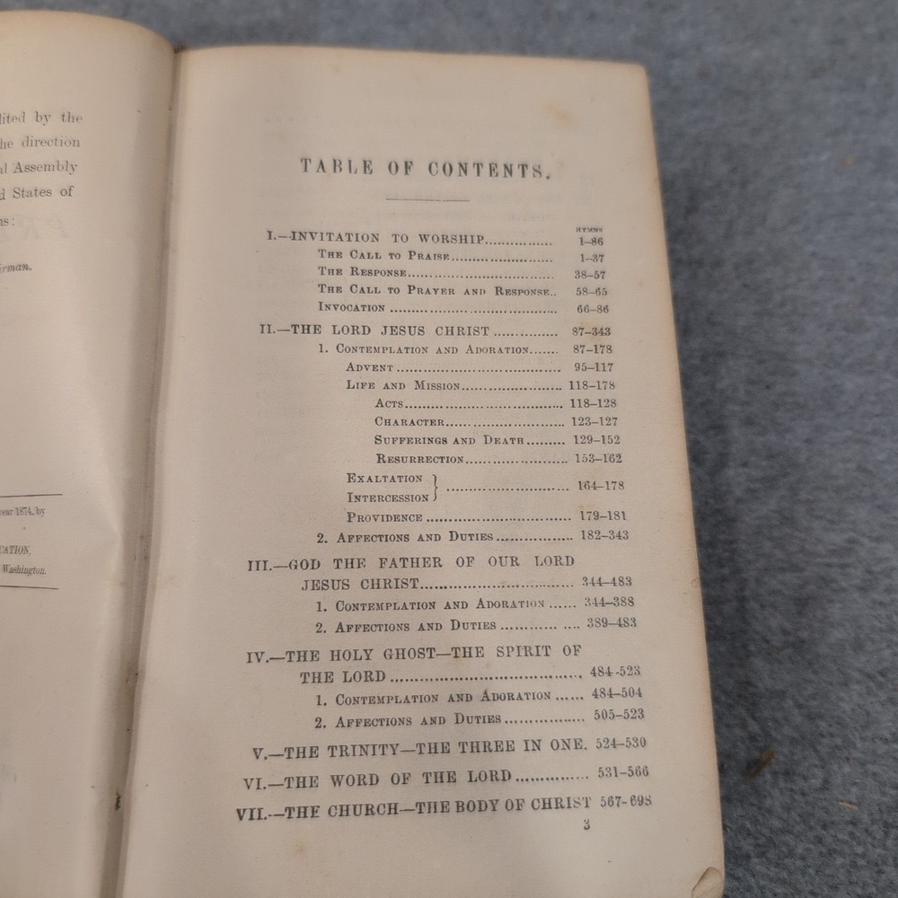 The Presbyterian Hymnal 1874 Philadelphia Presbyterian Board of Publication Book - Picture 3 of 6
